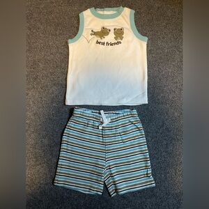 Gymboree White and Blue Kids Matching Set